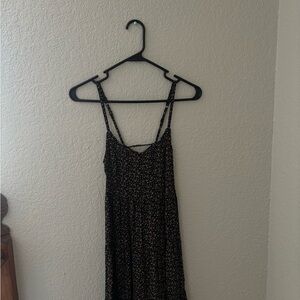 Hollister Black Floral Midi Dress